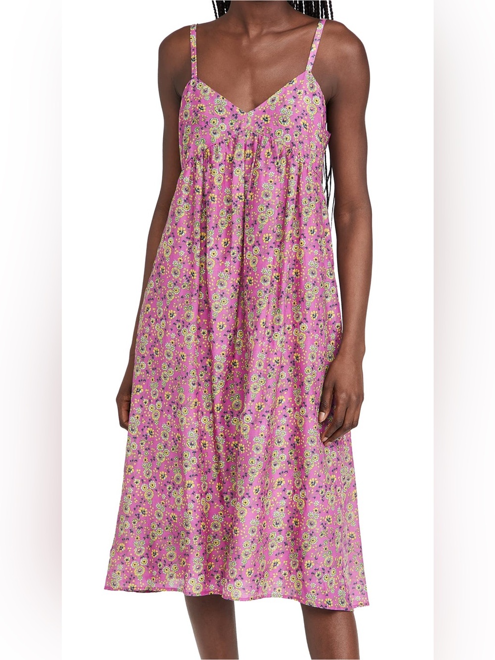 Xirena Pink/Fuschia Floral Dani Silk Blend Midi Sundress XS